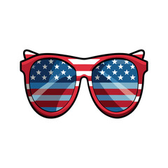 Vector sunglasses with american flag illustration template