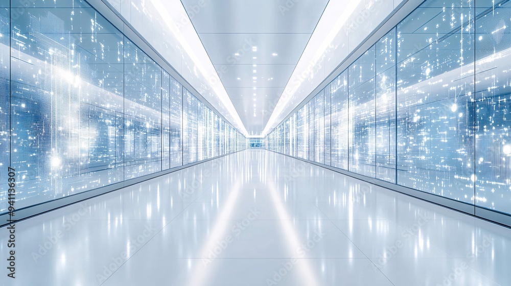 Aufkleber a futuristic office space where ai algorithms manage and optimize workflows for maximum productivity