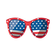 Vector sunglasses with american flag illustration template