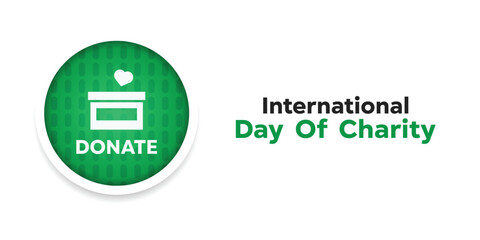 International Day of Charity. Box donation and heart. Great for cards, banners, posters, social media and more. White background.