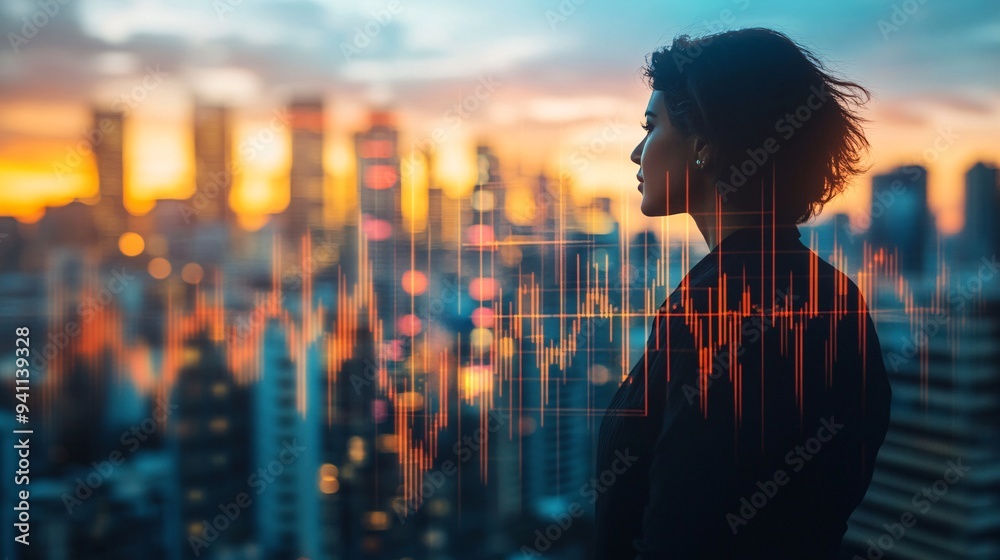 Poster a financial advisor using ai-generated models to predict market trends and manage investment portfol
