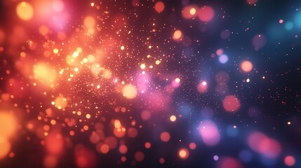 Fototapeta premium Abstract Colorful Bokeh Lights Background with Sparkling Particles in Warm and Cool Tones