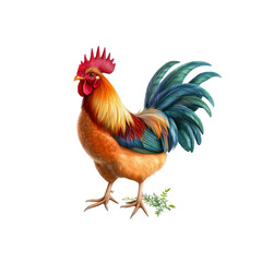 Fototapeta premium Colorful Rooster Illustration