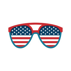 Vector sunglasses with american flag illustration template