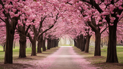 Enchanting Cherry Blossom Tunnel: A Pathway Through Springtime