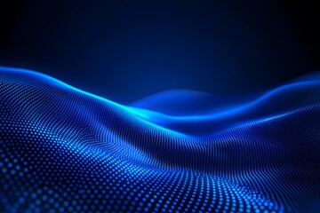 Abstract blue wave light wallpaper design with flowing, smooth, and wavy curves, perfect for futuristic digital backgrounds