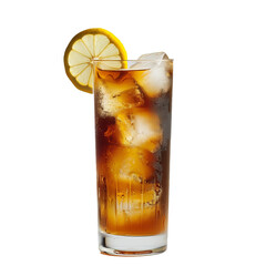 glass of long island cocktail on isolated white background