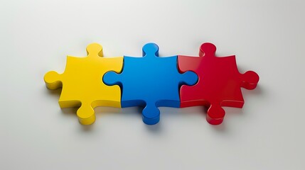 Colorful puzzle pieces aligned and bonded. Union concept, teamwork and business logo.