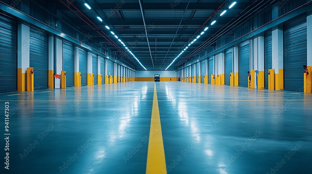 Aufkleber a futuristic factory where ai-driven machines produce goods with unparalleled precision and efficien