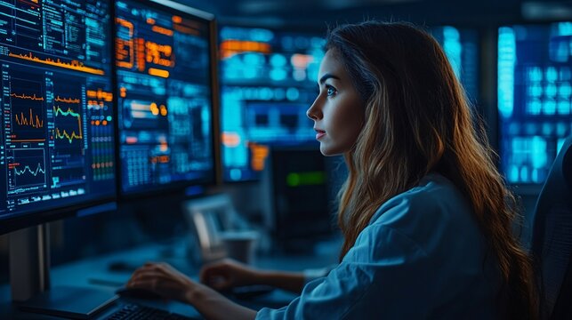 A tech startup team using AI-driven collaboration tools to develop innovative solutions in a modern workspace Stock Photo with copy space