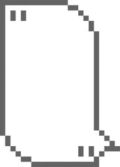 8bit retro game pixel speech bubble balloon with quotation marks, icon sticker memo keyword planner text box banner, flat png transparent element design
