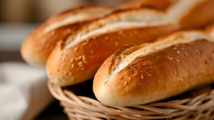 Artisanal Bread Basket Snowy Landscape Warm Lig