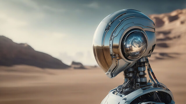 artificial intelligence robot background with space