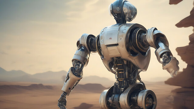 artificial intelligence robot background with space