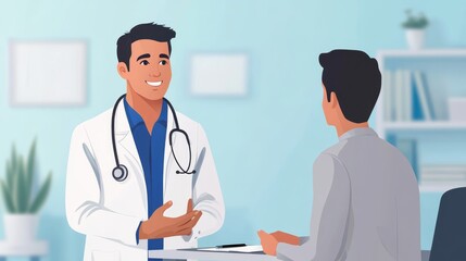 Fototapeta premium doctor and patient tolking illustration 
