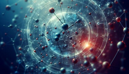 Closeup of an abstract biological and scientific molecular structure concept