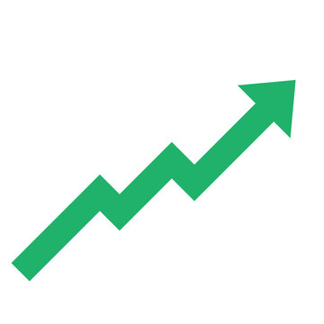 green arrow business graph pointing up represent profit