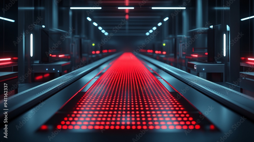 Aufkleber a futuristic factory where ai-driven machines produce goods with unparalleled precision and efficien