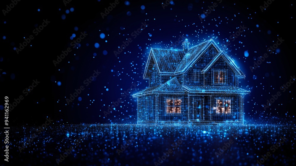 Aufkleber A smart home where AI controls every aspect from lighting to security ensuring maximum comfort and efficiency Stock Photo with copy space