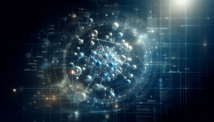 Closeup of an abstract biological and scientific molecular structure concept