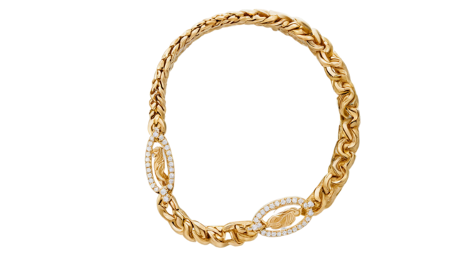 gold jewelry isolated on transparent background 
