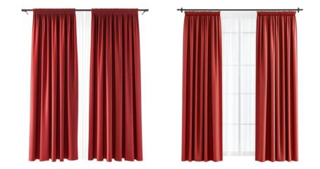 a red curtains