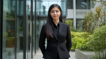Obraz premium Portrait of a serious business woman.Asian business woman