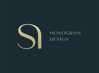 Fototapeta premium SI letter logo icon design. Classic style luxury initials monogram.