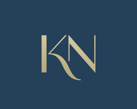 KN letter logo icon design. Classic style luxury initials monogram.