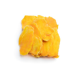 Dried mango slices isolated on a white