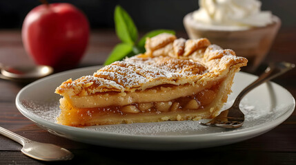 Apple Pie With Vanilla Ice Cream Romantic 