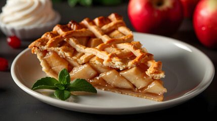 Apple Pie With Vanilla Ice Cream Romantic 