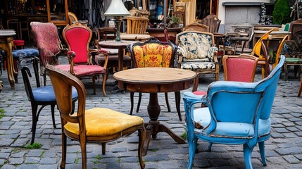 Germany: Furniture on flea market