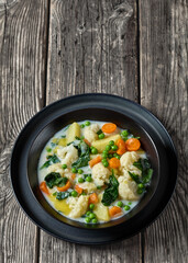 Kesakeitto, Finnish summer veggies soup in a bowl