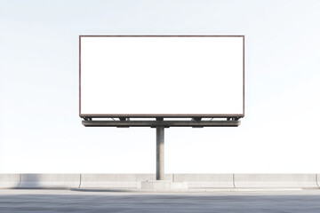 Modern urban billboard mockup with blank sign isolated on transparent background, ideal for city advertising, marketing, and signage design.
