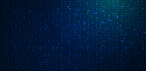Abstract futuristic cyberspace with binary code. Matrix background