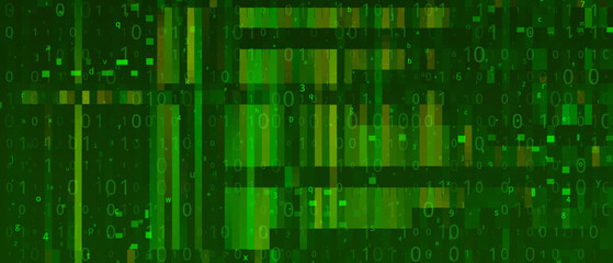 Abstract futuristic cyberspace with binary code. Matrix background