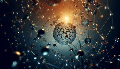 Closeup of an abstract biological and scientific molecular structure concept