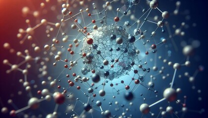 Closeup of an abstract biological and scientific molecular structure concept