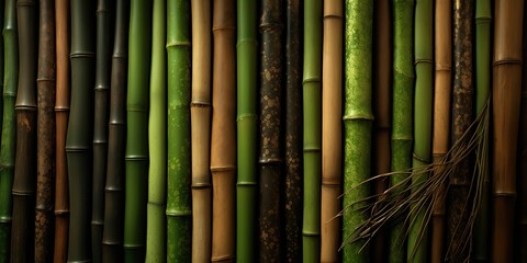 Obraz premium Green forest jungle surface wall background texture asian style view