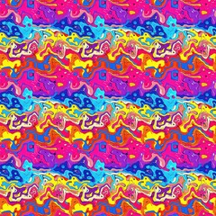 Hippie dripping marble paint effect digital pattern with whimsical ink splodge graphic design. Playful psychedelic festival summer party fun backdrop for wallpaper artwork in repeat cover