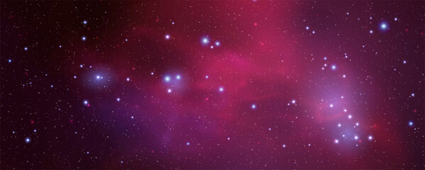 Obraz premium Space vector background with realistic nebula and shining stars. Magic colorful galaxy with stardust