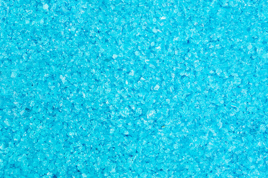 Blue Salt Crystals Background, Spa Bath Salt Texture, Copper Sulfate Pattern