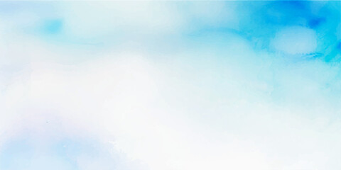 Abstract Sky blue Aquarelle paint paper textured canvas element, hand drawn watercolor illustration, painting soft blue textured on wet white paper, Light sky blue brush painted watercolor background.