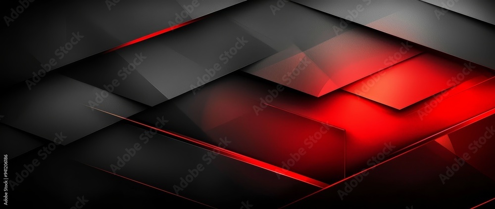 Leinwandbilder abstract red and black space frame design with gray texture background