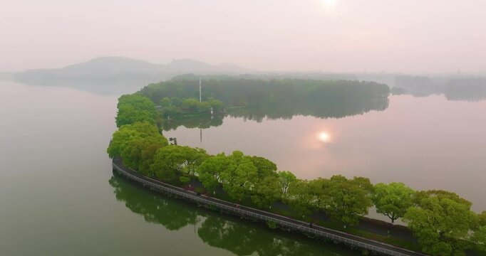 Summer scenery of Wuhan East Lake Scenic Area