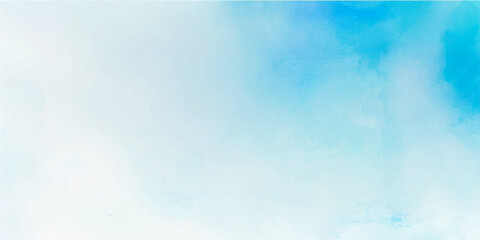 Abstract Sky blue Aquarelle paint paper textured canvas element, hand drawn watercolor illustration, painting soft blue textured on wet white paper, Light sky blue brush painted watercolor background.