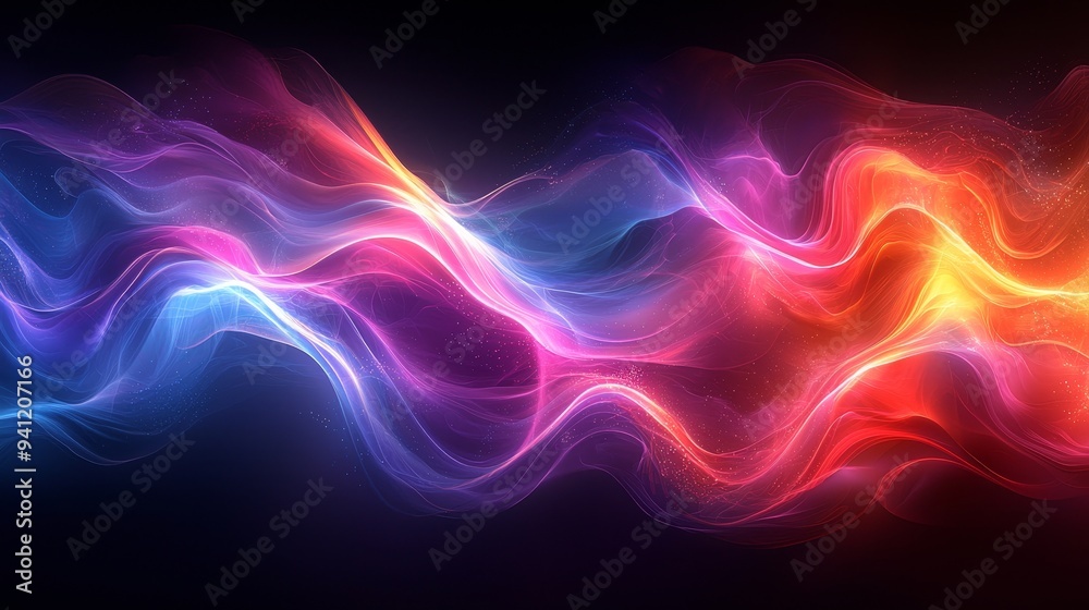 Leinwandbilder dynamic motion light trails in a futuristic technology pattern with modern abstract high-speed movem
