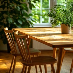 Rustic dining room with reclaimed wood table, mismatched wooden chairs, and earthy decor creating a warm, inviting atmosphere