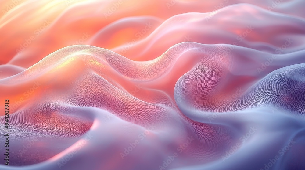 Poster An abstract background with layers of translucent shapes and soft gradients creates depth and dimension